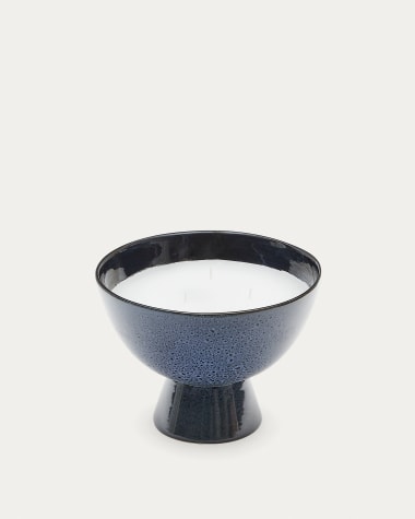 Candela Sapira in ceramica blu Ø 20 cm