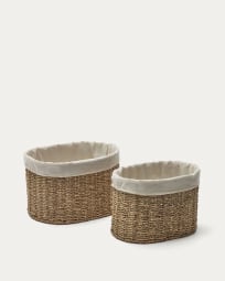 Tossa set of 2 medium natural fiber baskets