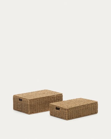 Set Tossa di 2 scatole in fibre naturali 57 x 36 cm / 60 x 40 cm