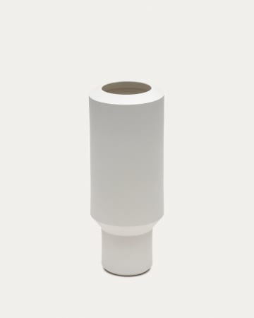 Jarrón grande Estartit de cerámica blanco 39 cm