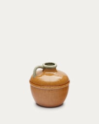 Jarrón Tamariu de cerámica mostaza 19,5 cm
