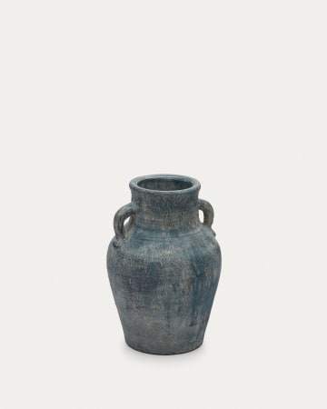 Blanes Vase aus Terrakotta blau 31 cm