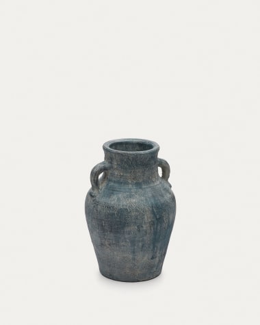 Blanes Vase aus Terrakotta blau 31 cm
