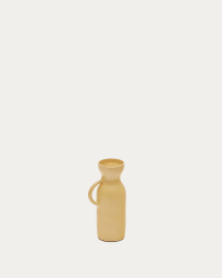 Vase Pelras en aluminium jaune moutarde 17,5 cm