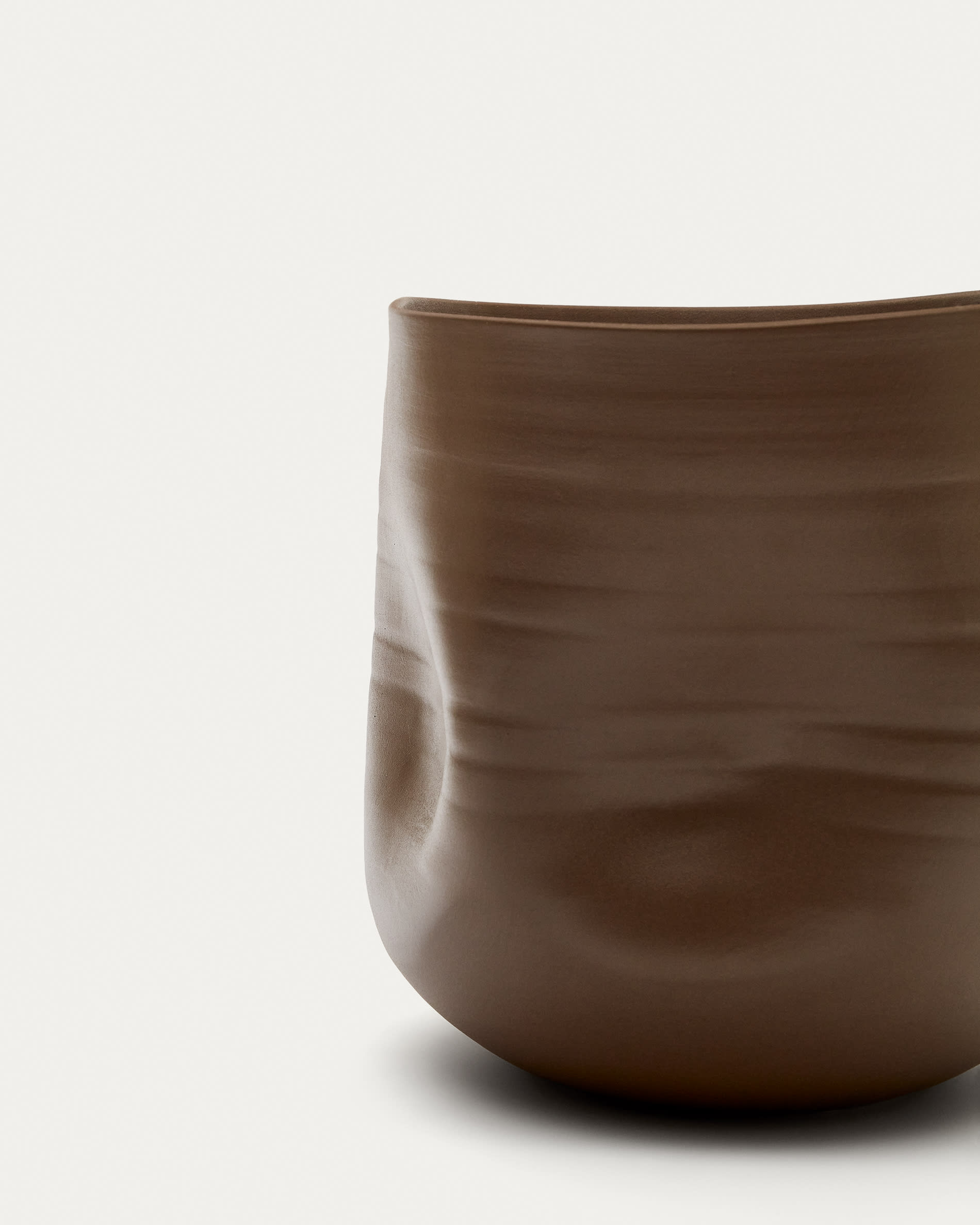 Vaso Macarelleta di ceramica marrone scuro Ø 21 cm