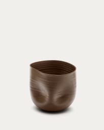 Macarelleta dark brown ceramic vase Ø 21 cm