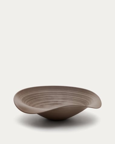 Centrotavola Macarelleta di ceramica marrone scuro Ø 41 cm
