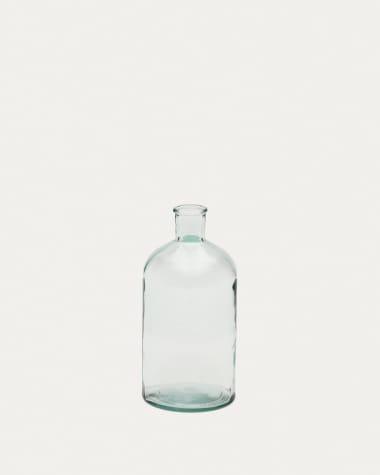 Brenna vase in 100% recycled transparent glass, 28 cm
