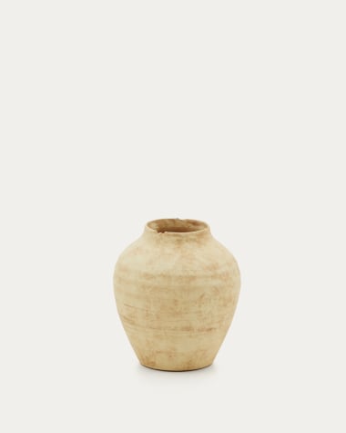 Vase Silbet en céramique beige 19 cm