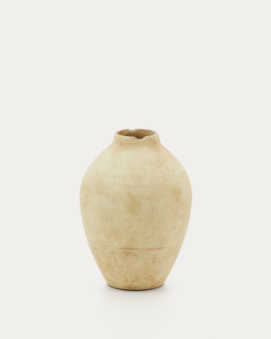 Vase Silbet en céramique beige 23 cm | Kave Home®
