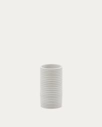 Sibone white ceramic vase, 13 cm