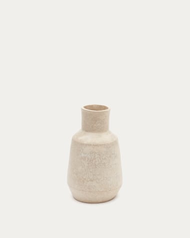 Murat Vase aus Pappmaché in Beige 29 cm
