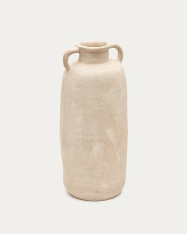 Miley Vase aus Pappmaché in Beige 64,5 cm