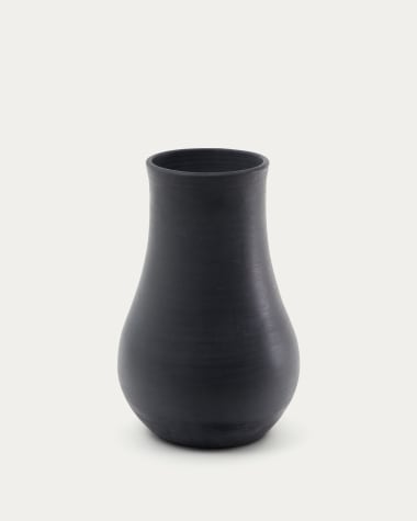 Silaia terracotta vase in a black finish 34 cm