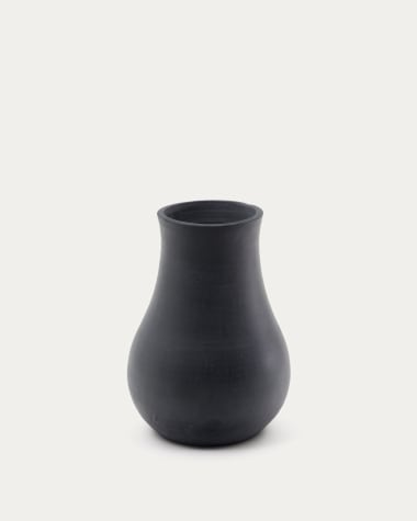 Silaia terracotta vase in a black finish 30 cm
