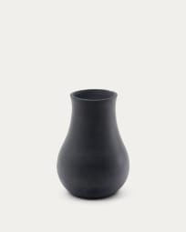 Vase Silaia en terre cuite avec finition noire 30 cm