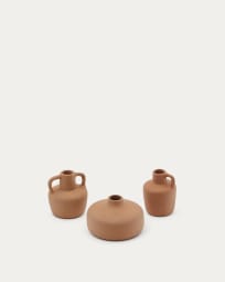 Sofra 3er Set Vasen aus Terrakotta 6 cm / 7 cm / 10 cm
