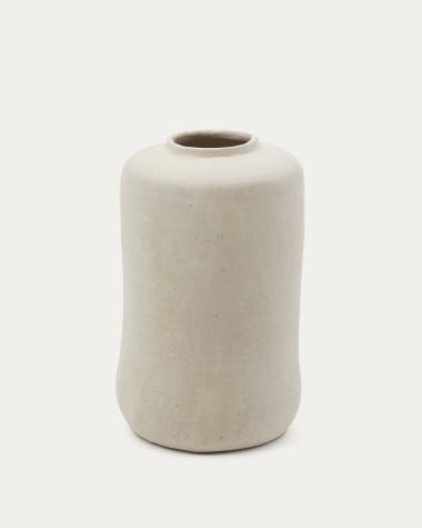 Serina papier mâché vase in white 34 cm