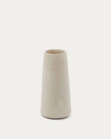 Silvara papier mâché vase in white 16 cm