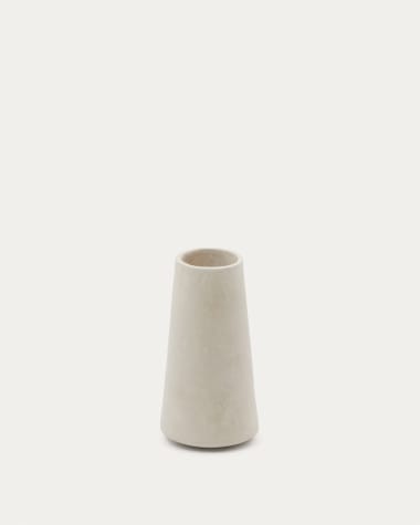 Silvara papier mâché vase in white 10 cm