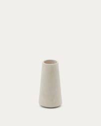 Silvara papier mâché vase in white 10 cm