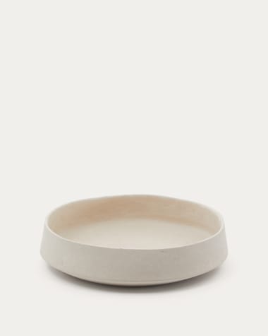 Saita large decorative bowl in white papier-mâché 40 cm
