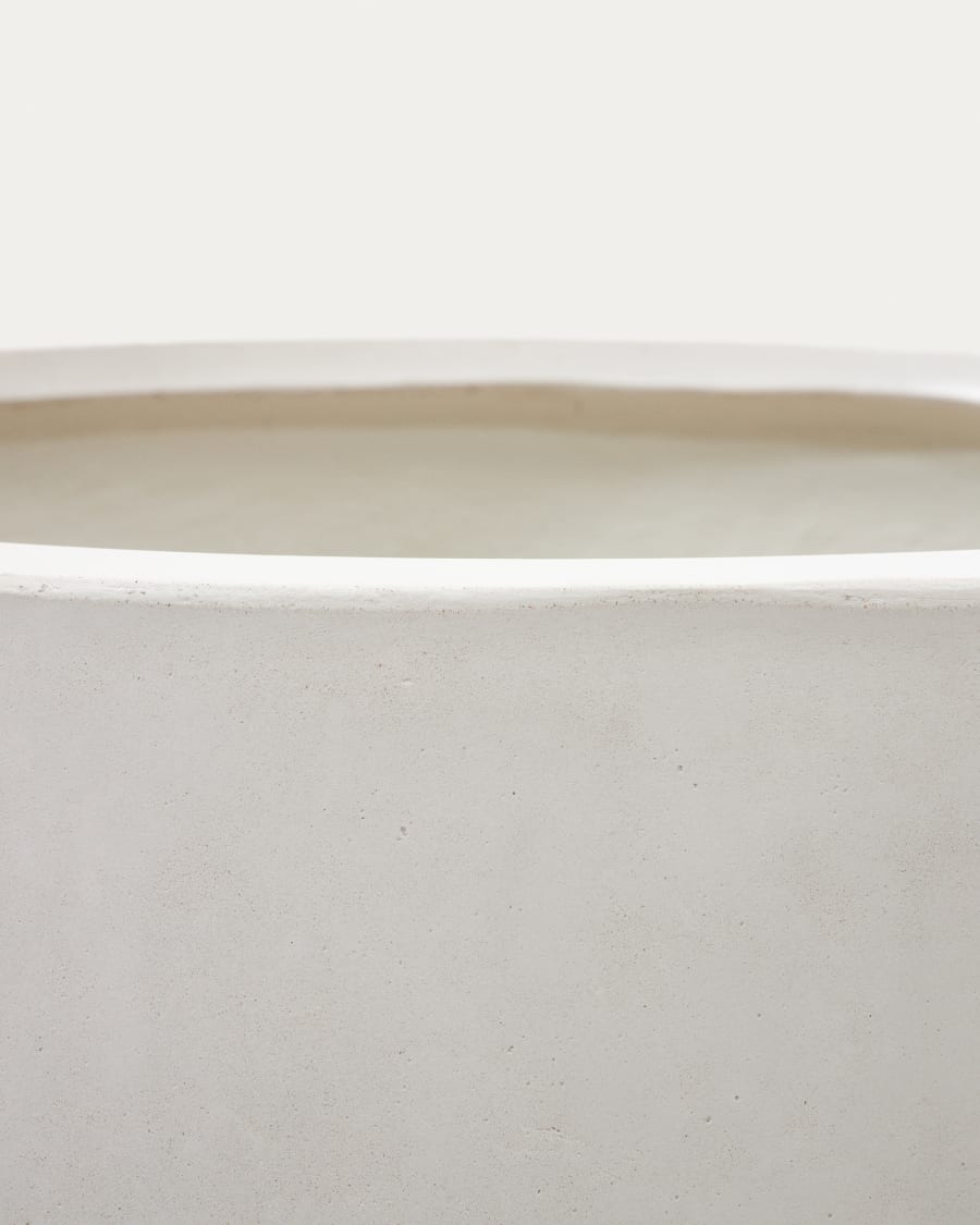 Galera plant pot in white cement Ø 75 cm