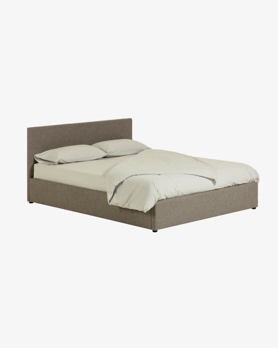 Natuse Bett mit Lattenrost in Grau für Matratze von 20 x 20 cm   Kave Home