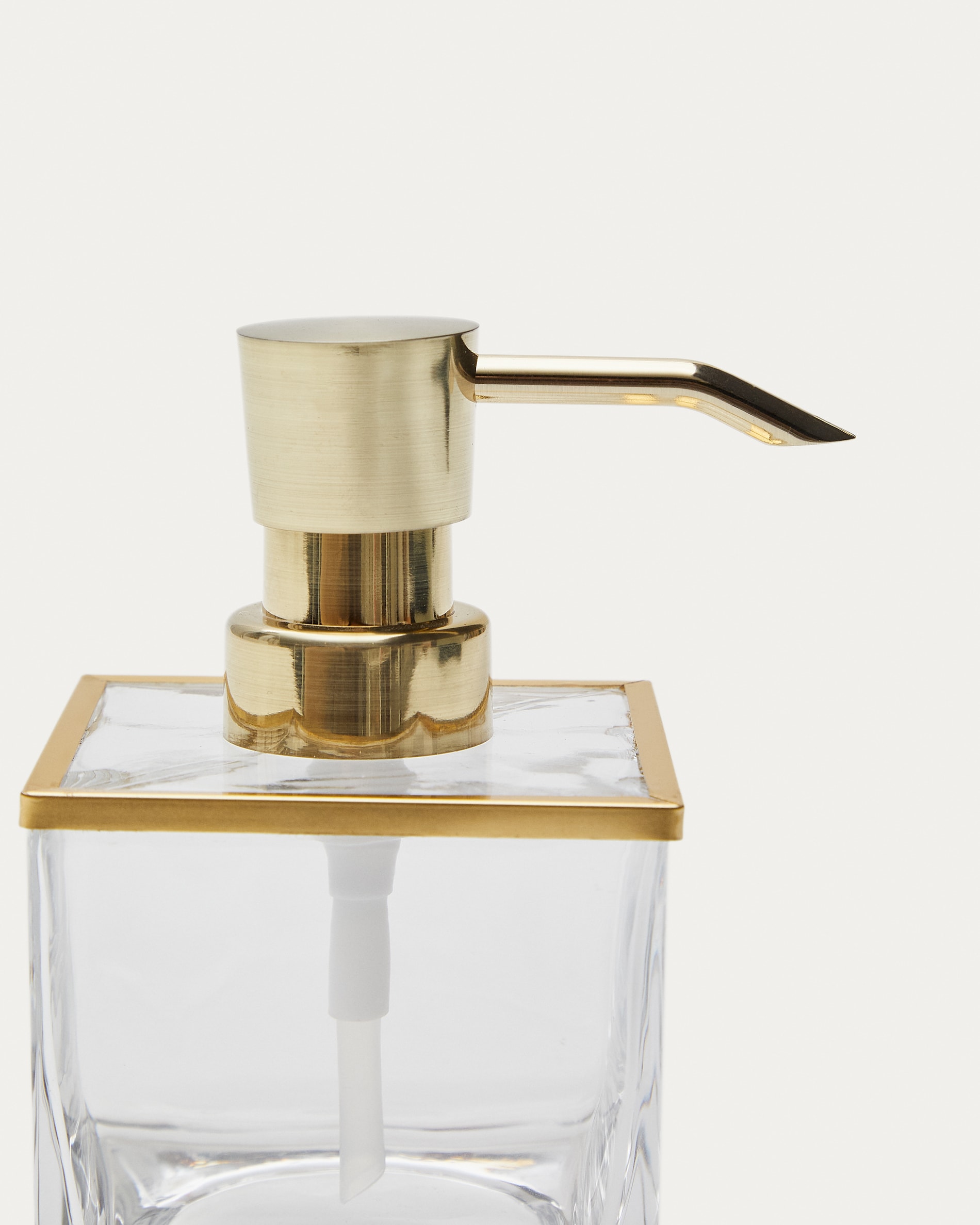 Dispensador de jabón Christell de cristal dorado