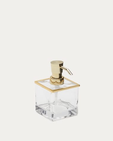 Soanet Glass and Metal Soap Dispenser with Gold Finish