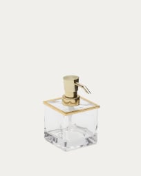 Dispenser σαπουνιού Soanet σε γυαλί και μέταλλο με χρυσό φινίρισμα