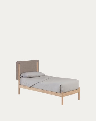 Łóżko Shayndel z litego drewna kauczukowego na materac 90 x 190 cm