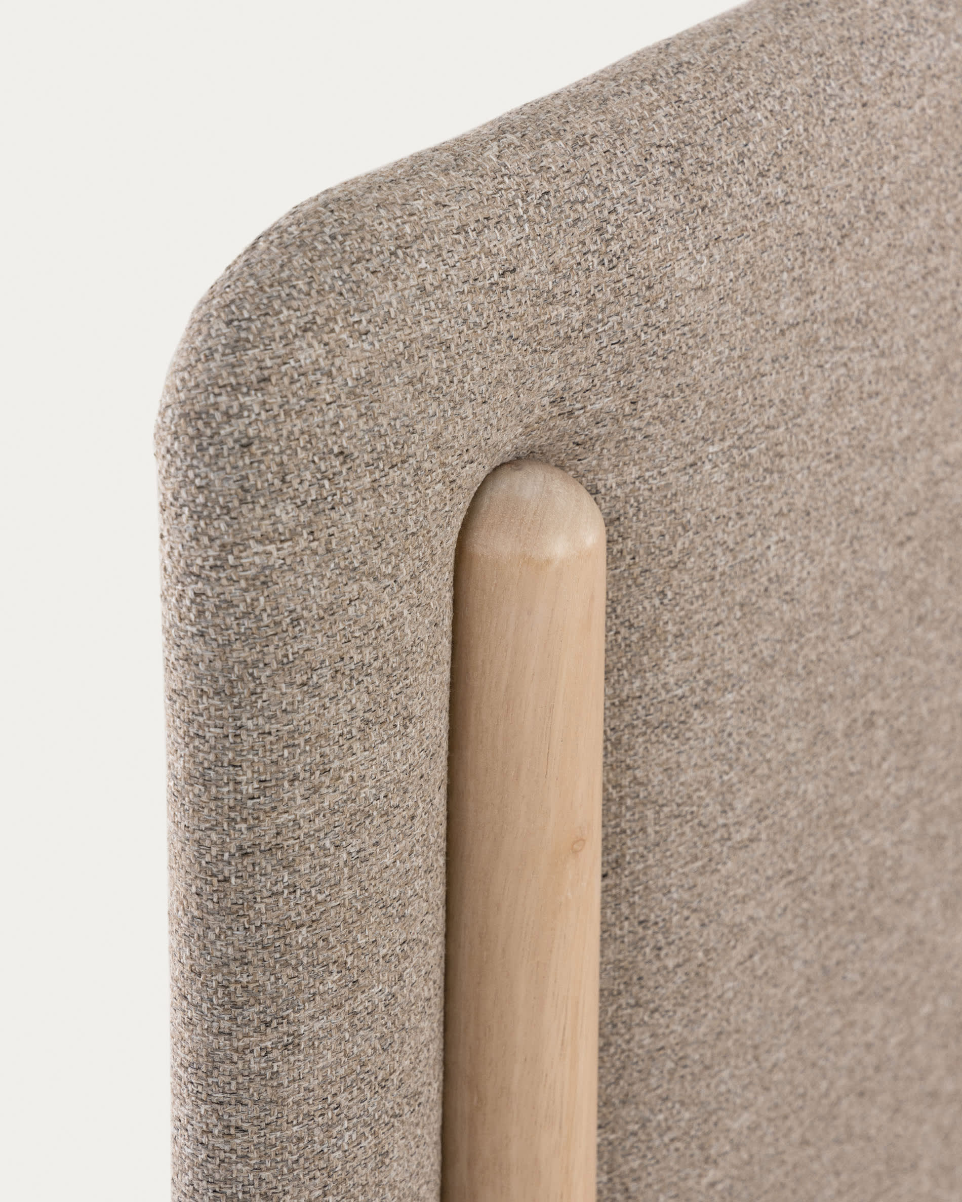 Kave Home - Cama doble Dyla beige 150 x 190 cm con estructura de madera de  haya