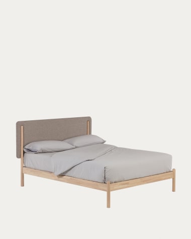 Łóżko Shayndel z litego drewna kauczukowego na materac 160 x 200 cm