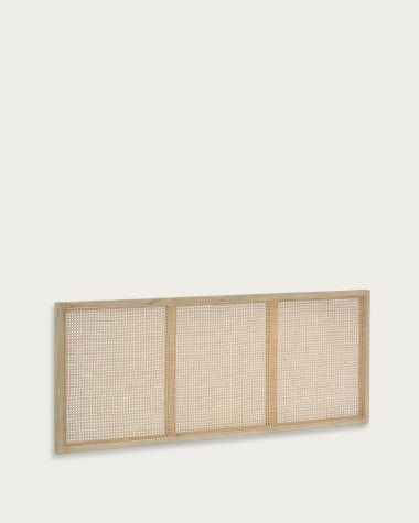Rexit solid white cedarwood and rattan headboard, for 160 cm beds