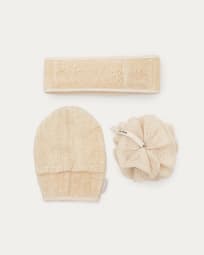 Set Miztli de guante, banda y esponja exfoliante corporal