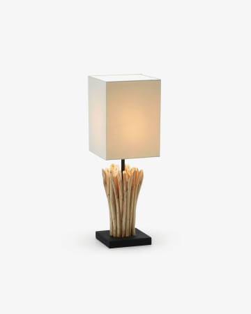 Boop table lamp made of solid red wood and rubberwood