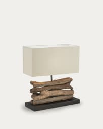 Sahai table lamp made of solid rubberwood