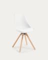 Krzesło Ralf białe z drewnianymi nogami