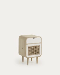 Georg solid mango and cane wood bedside table