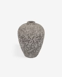 Jarrón grande Amaranta de cerámica gris 28 cm