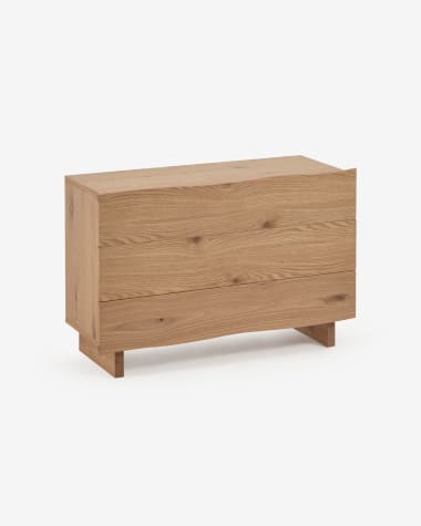 Rasha chest of drawers with oak veneer with natural finish 104 x 73 cm.