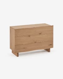 Rasha chest of drawers with oak veneer with natural finish 104 x 73 cm.