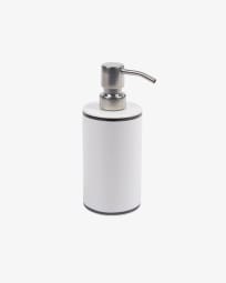 Dispenser σαπουνιού Arminda, λευκό κεραμικό με μαύρη λεπτομέρεια