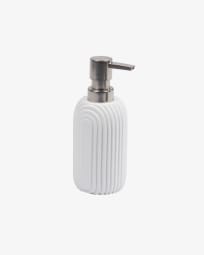 Ateneas white polyresin soap dispenser