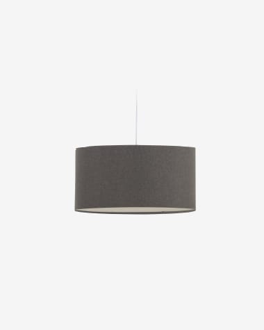 Abat-jour suspension petit Nazli en lin finition gris Ø 40 cm