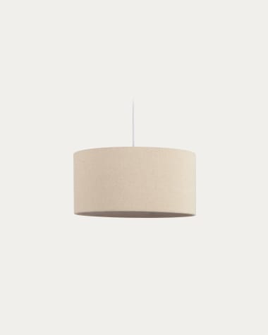 Pantalla para lámpara de techo pequeño Nazli de lino con acabado beige Ø 40 cm