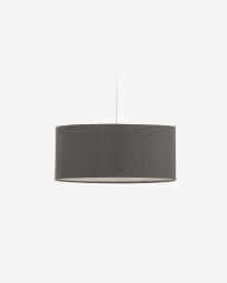 Nazli large linen ceiling light shade with grey finish Ø 50 cm