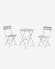 Set de exterior Beryl de mesa y 2 sillas plegables de acero gris claro