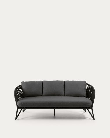 Branzie 3-Sitzer-Sofa aus schwarzem Seil 180 cm